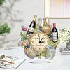 5D DIY Special Shape Diamond Painting Desk Ornament Handmade Clock Kit(Wine)