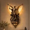 Archangel Michael Resin Wall Sconce Gothic LED Ambient Glow