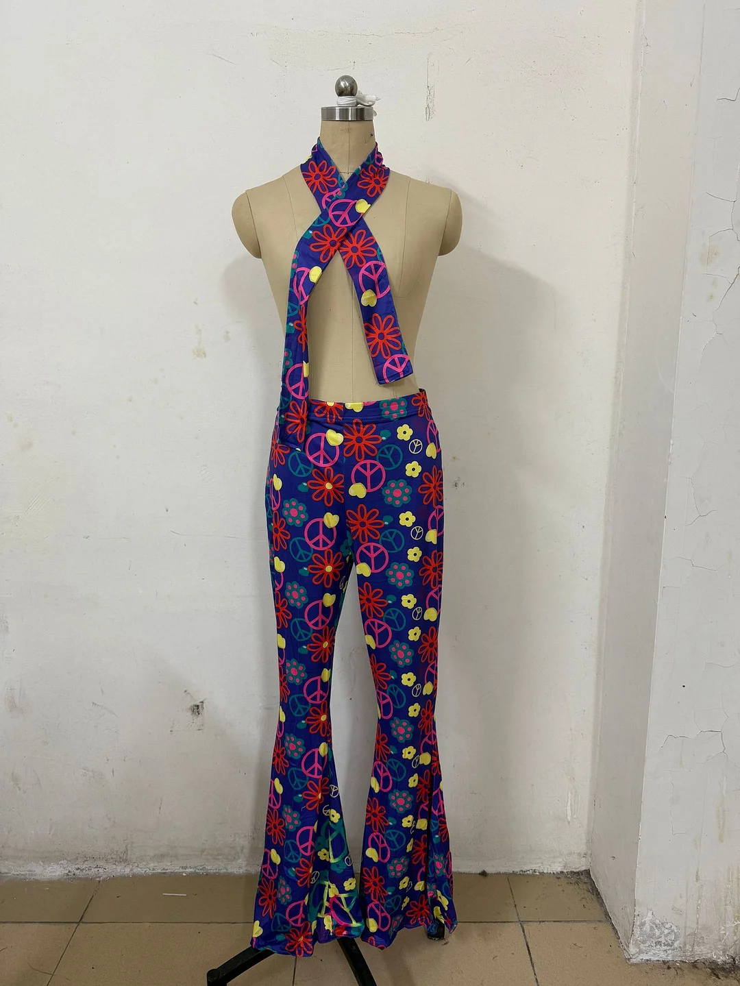 Athvotar Athvotar Halloween Print Flares 70S Hippie Retro Print Headband Bohemian