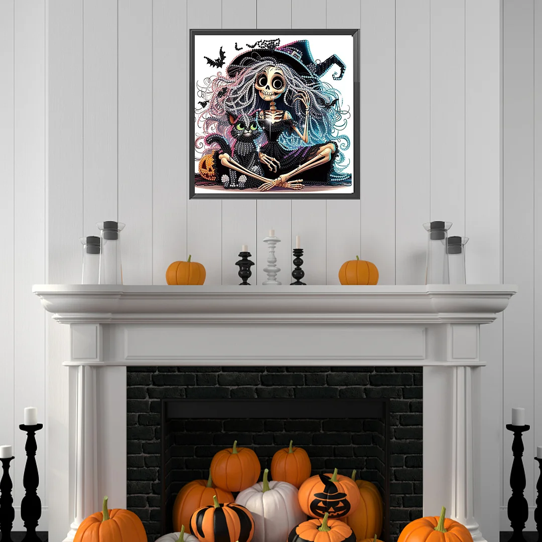 Diamond Painting - Partial Special Shaped Drill - Halloween Skull(Canvas|30*30cm)