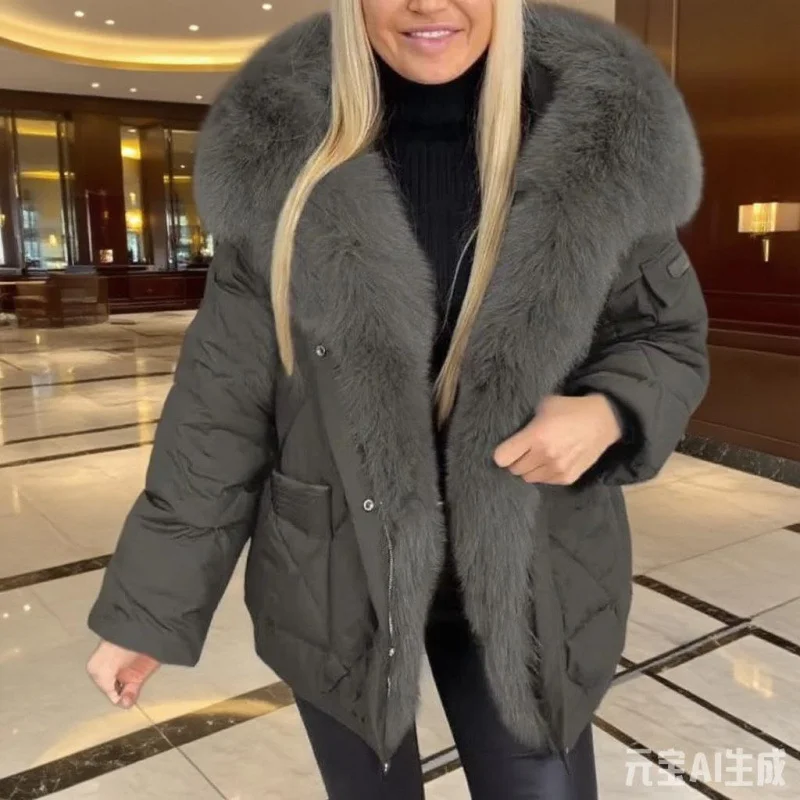 Nigikala Nigikala And Winter New Fashion Women's Temperament Elegant Hooded Long Cotton Clothes