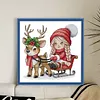 Elk Sled Girl-14CT Stamped Cross Stitch 31*31cm/12.2*12.2in