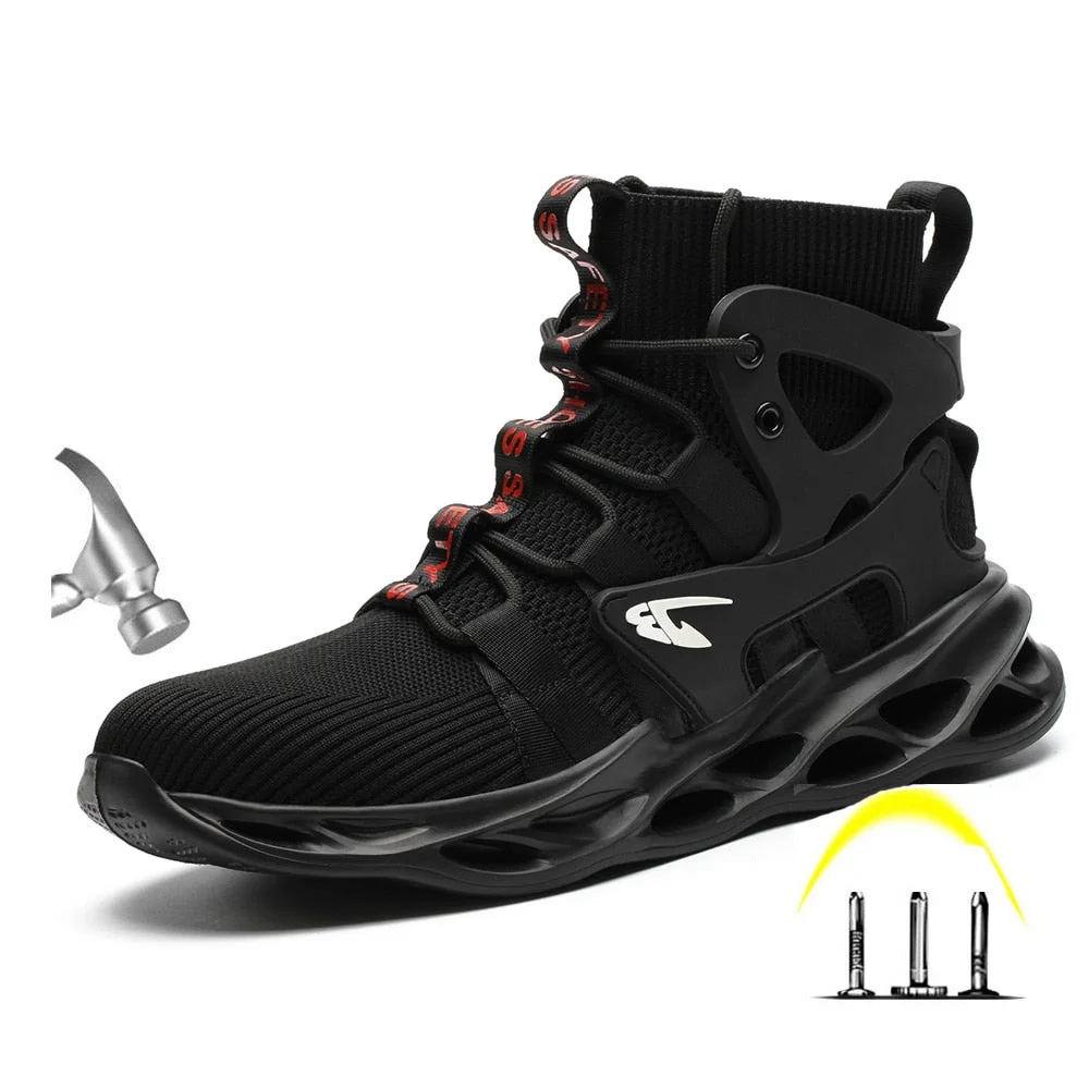 Plus Size Men's Spring Steel Toe Cap Work Shoes Midsole Safety Hard-Wearing Sneaker Male Casual Trainers Zapatillas Hombre