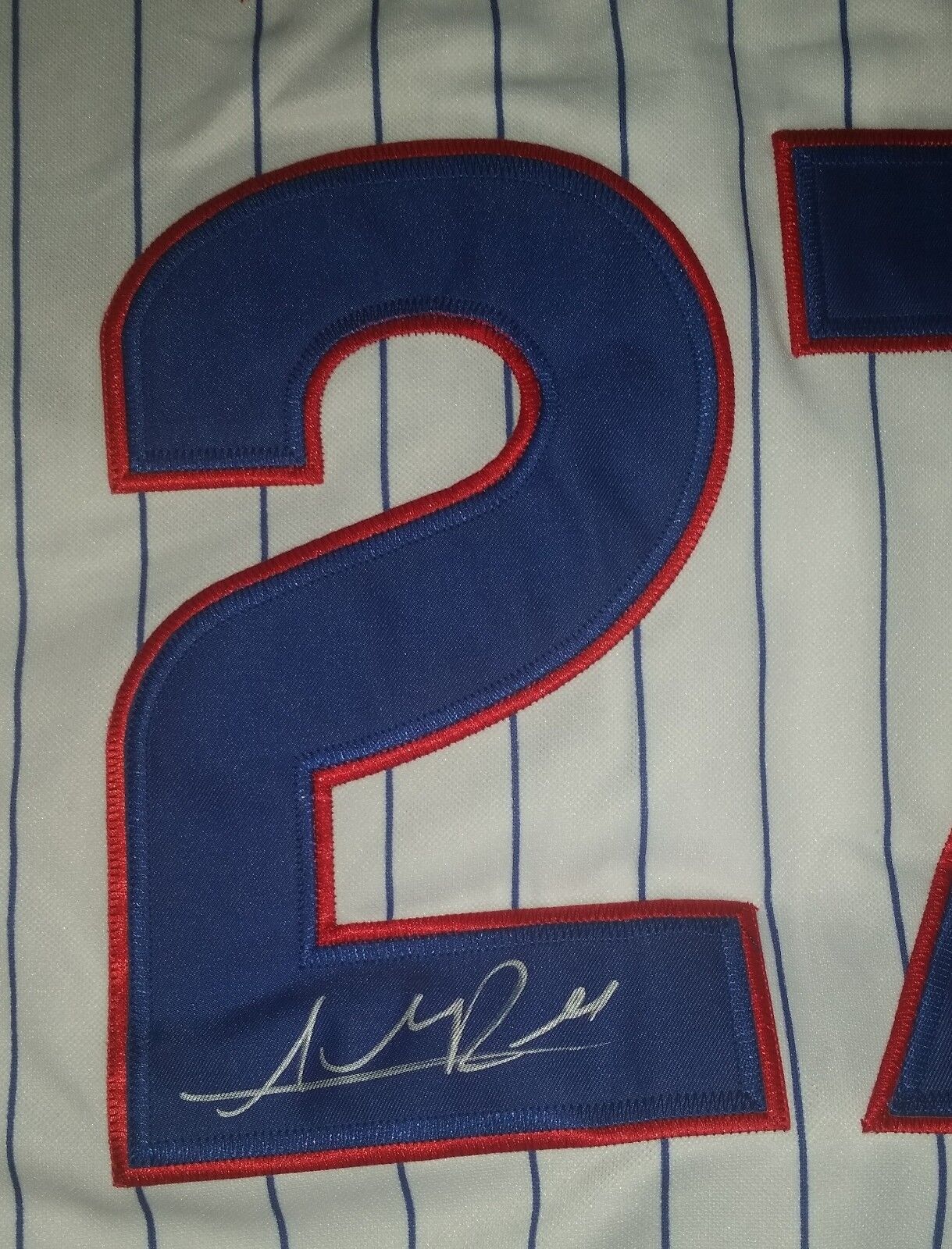 ADDISON RUSSELL 'CHICAGO CUBS' 2016 WORLD SERIES SIGNED WHITE JERSEY *COA 3