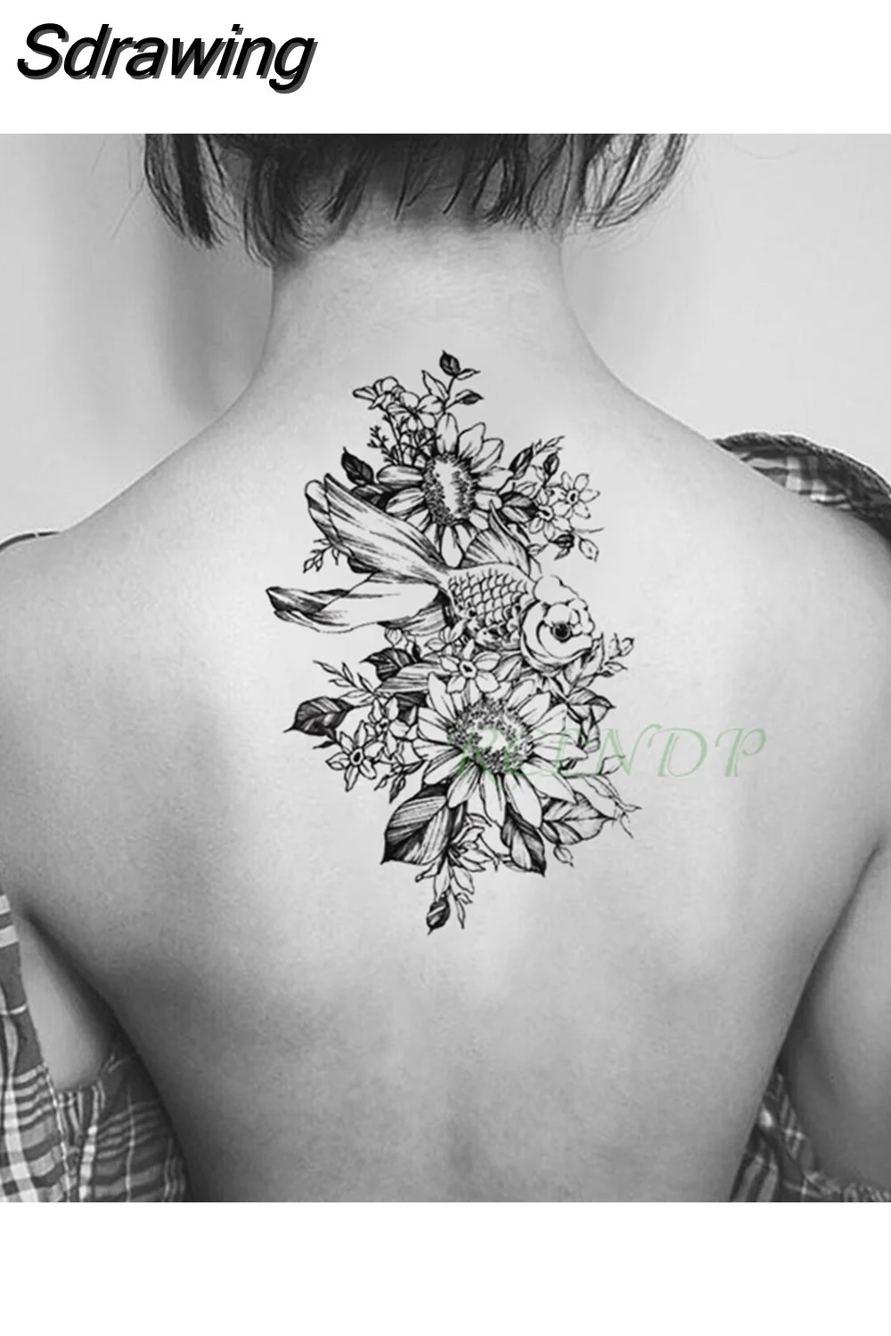 Sdrawing Temporary Tattoo Sticker crow tiger Ganesha wolf forest tatto stickers flash tatoo fake tattoos for women men 7