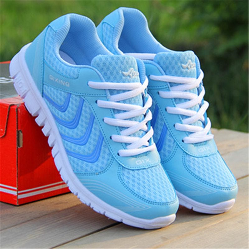 Fast delivery Women casual shoes fashion breathable mesh lace up flat shoes female sneakers women footwear 2020 tenis feminino