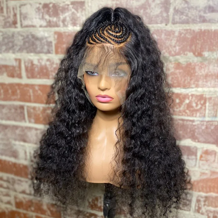 WeQueen 24 Inches 13x6 Pre-Braided High Ponytail Lace Front Wig 200% Density-100% Human Hair 