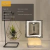 Modern RGB Table Lamp with Swirl Wind Design, Unique LED Art Decor Bedside Table Lamp with Metal Art Geometric Pattern for Bedroom Living Room Home Office