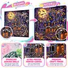 Kit de peinture en diamant &agrave; cadre de cottage d&rsquo;Halloween 25x25cm