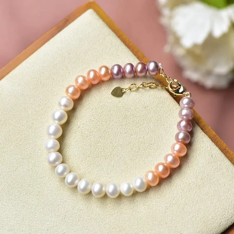 Gradient freshwater pearl bracelet