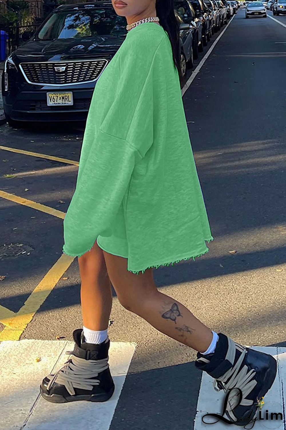 Green Casual Print Patchwork O Neck Straight Dresses