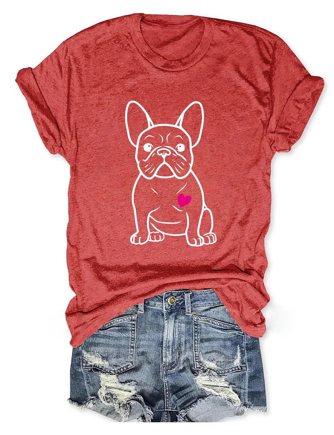 French Bulldog Heart T-shirt