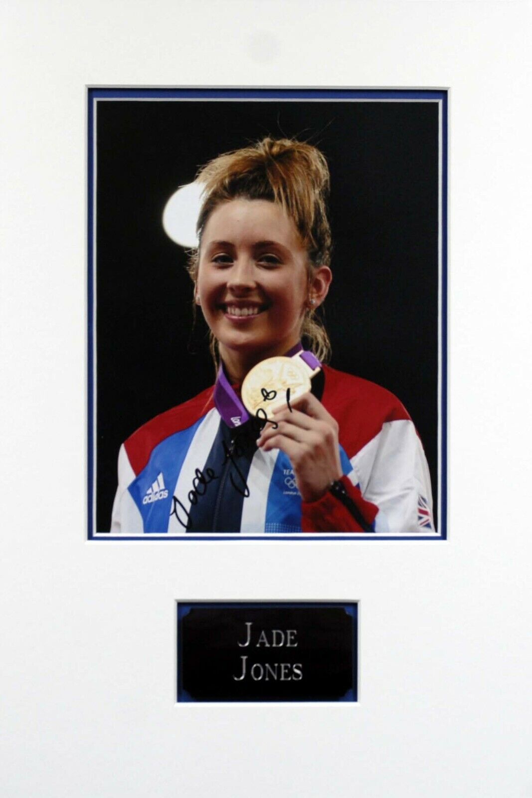 Jade JONES Taekwondo Champion Athlete Signed & Mounted 10x8 Photo Poster painting AFTAL RD COA