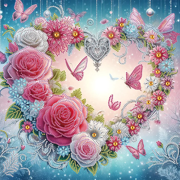 Partial Special-shaped Diamond Painting - Beautiful Love 40*40CM