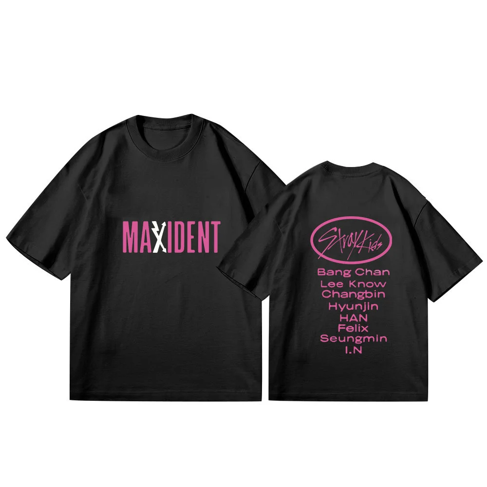 Stray Kids Maxident Album Group Name Double Printed T-Shirt