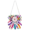 (US Only)Acrylic 2D Flat DIY Flowers Dreamcatcher Diamond Art Pendant Wall Door Decor
