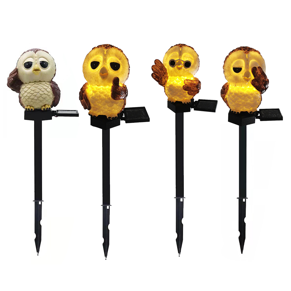 

Resin Owl LED Solar Lamp Waterproof Outdoor Garden Lawn Decor Stake Light, 501 Original