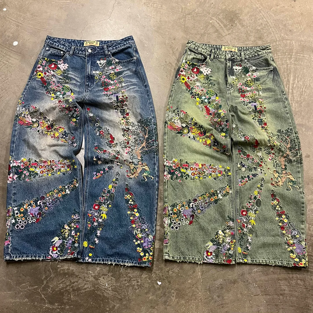 GUARDIAN OF EDEN EMBROIDERED JEANS