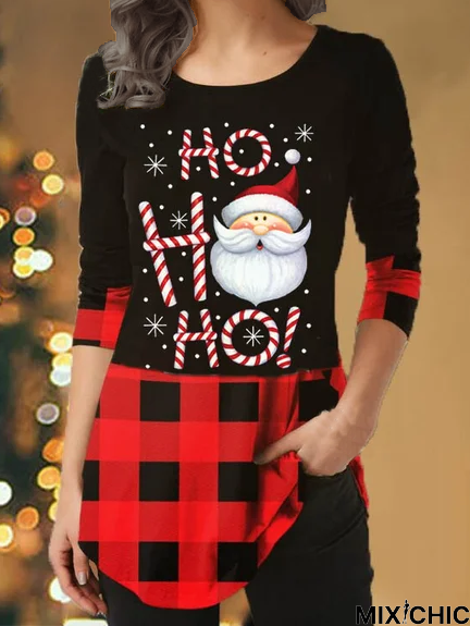 Christmas Cartoon Regular Fit Cotton Blends Shirt & Top