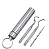 304 portable toothpick stainless steel household flossing mini multi-function tool