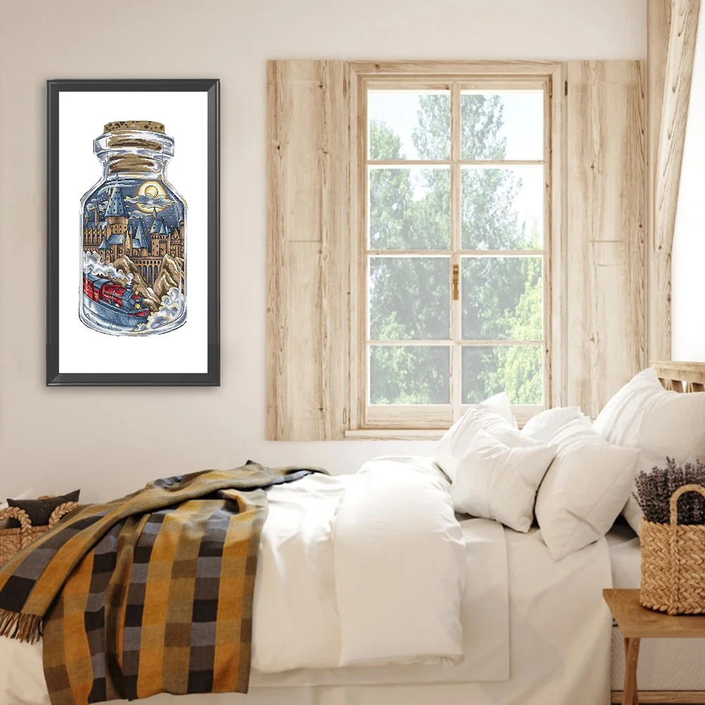 11ct Counted Cross Stitch - Castle in Bottle(19*37cm)