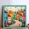 Colorful Hut-14CT Stamped Cross Stitch 40*40cm/15.75*15.75in