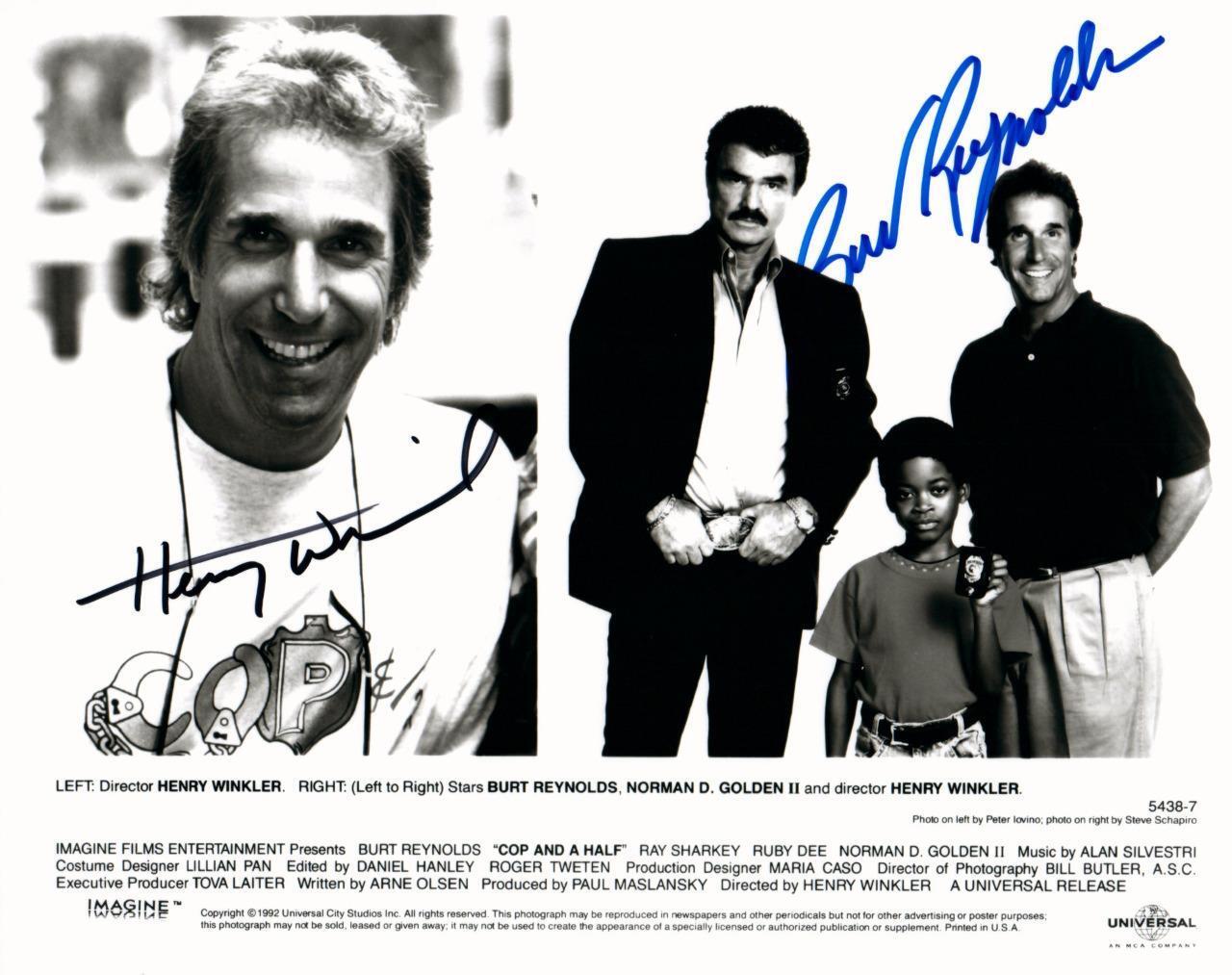 Burt Reynolds Henry Winkler 8x10 autographed Photo Poster painting signed Picture amazing COA