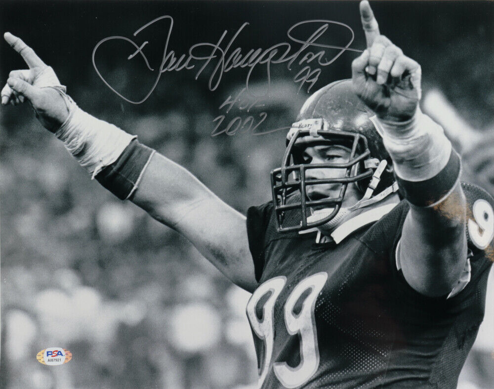 SBXX Chicago Bears Football Dan Hampton Signed 11x14 Photo Poster painting (PSA COA) Autographed