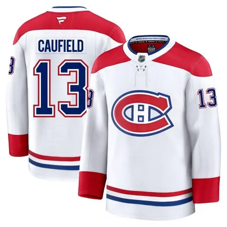 Youth Montreal Canadiens #13 Cole Caufield  White Away Jersey