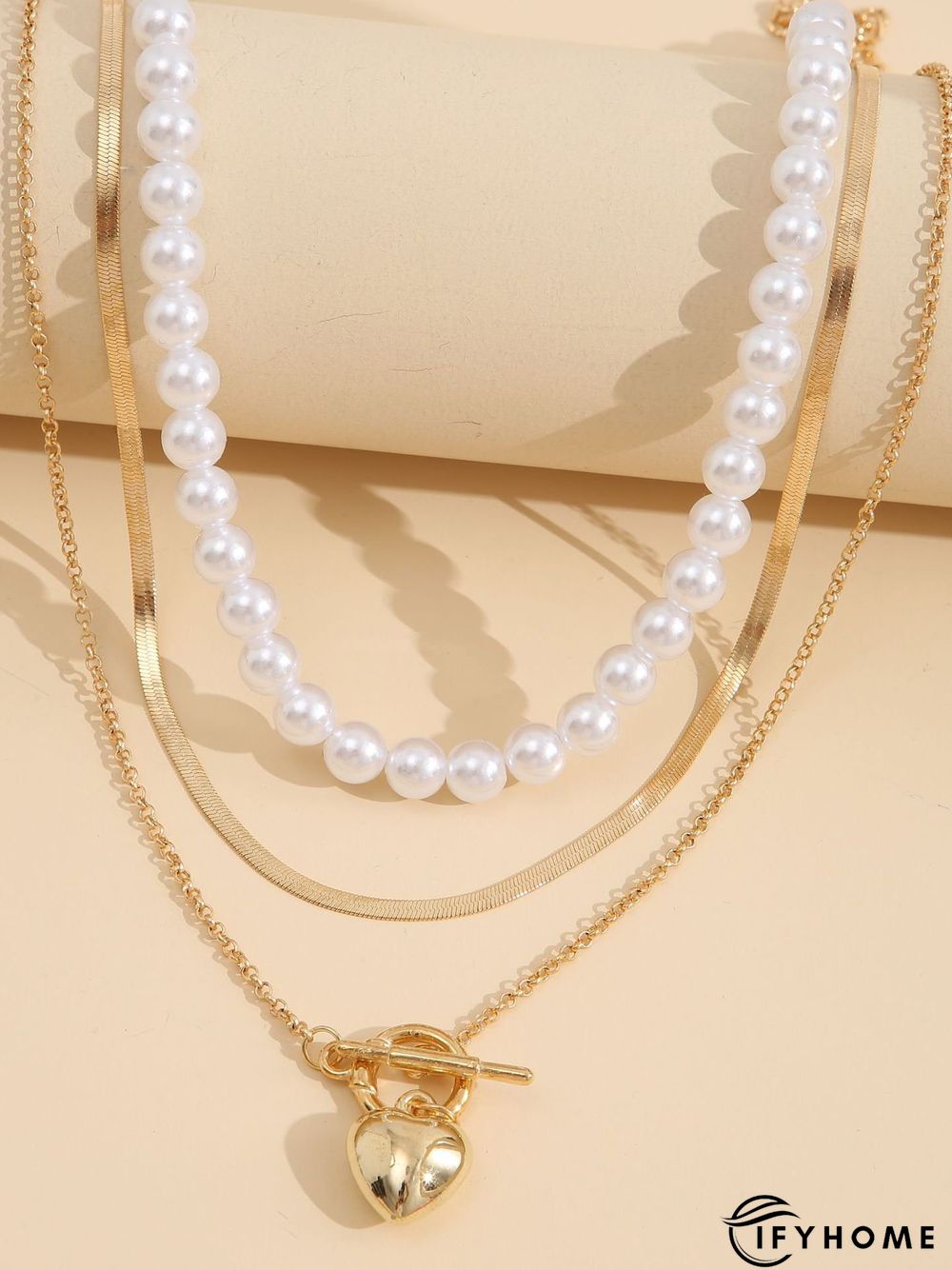 Boho Pearl Heart Layer Necklace Party Jewelry | IFYHOME