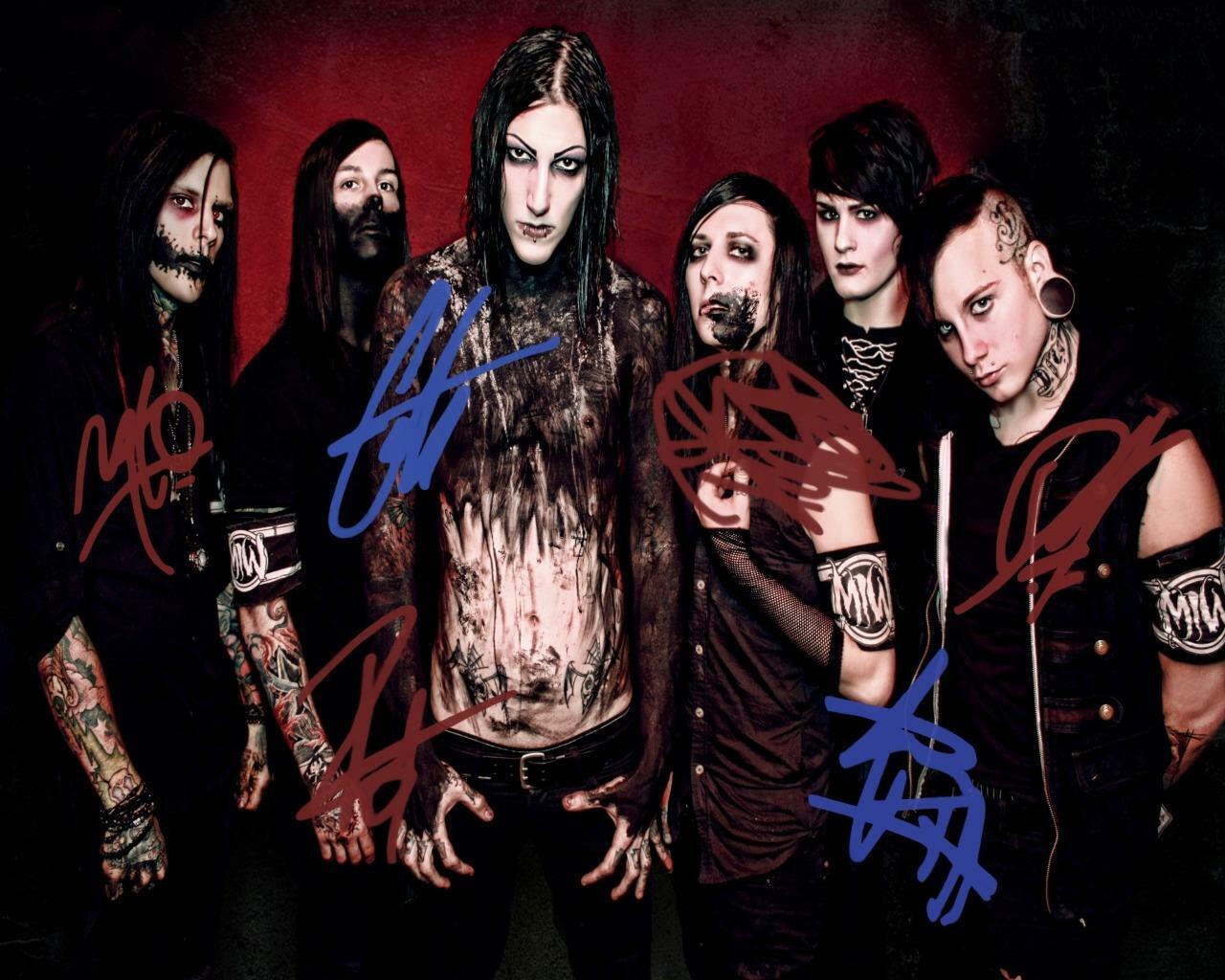 MOTIONLESS IN WHITE SIGNED AUTOGRAPHED 10 X 8