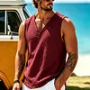 Linen V-Neck Sleeveless Tank Linen Top For Men Lightweight Breathable Summer Casual Wear by Inlyline