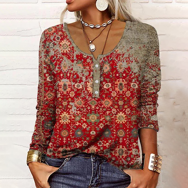 Casual Printed Long Sleeve T-Shirt Westsshops