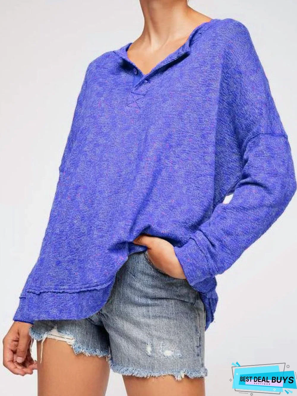 Women Casual Plus Size Tops Tunic V Neck Sweater