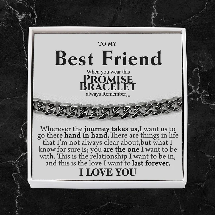 To My Best Friend Cuban Chain Bracelet Stainless Steel Bracelet Gift Set