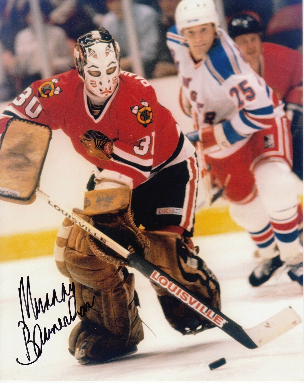 Murray Bannerman #3 8x10 Signed w/ COA Chicago Blackhawks