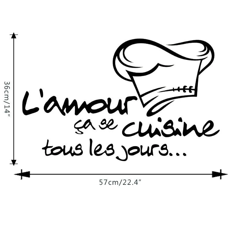 Lamour Love Carved Wall Stickers Kitchen French Romantic Bedroom Living Room Kitchen Decoration Restaurant Cafe Tea Stickers