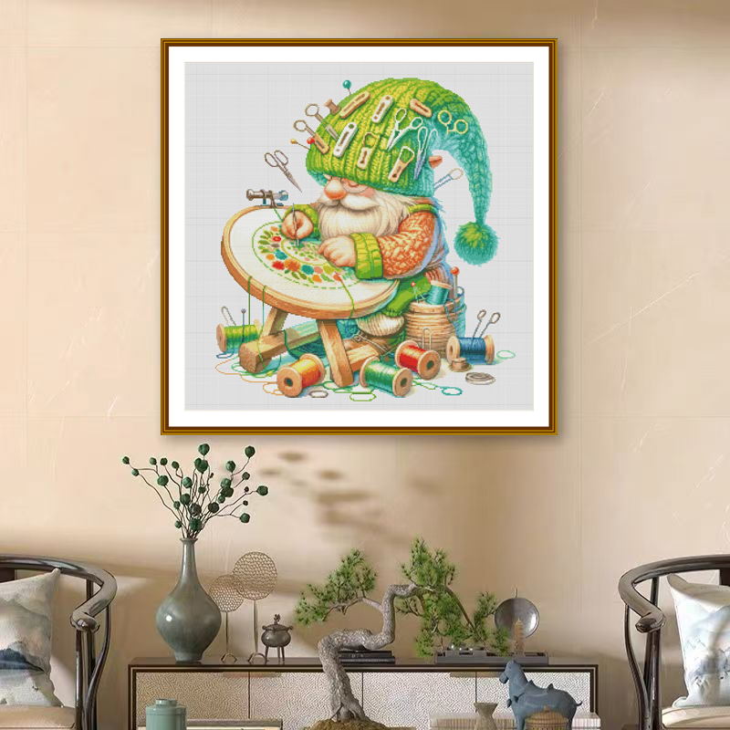 1set DIY Printed Cross Stitch Kit [ZZ6594-embroider of flowers Dwarfs] Cross Stitch Kit Painting Fairy Cross Stitch