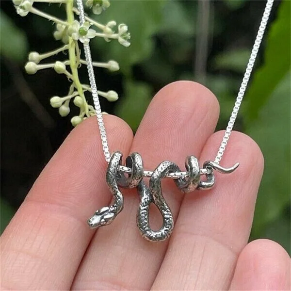 925 Vintage Snake Silver Necklace🐍