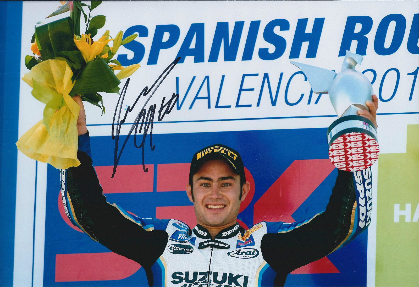 Leon HASLAM SIGNED Autograph Photo Poster painting AFTAL COA SUPERBIKE WSB Team SUZUKI Podium