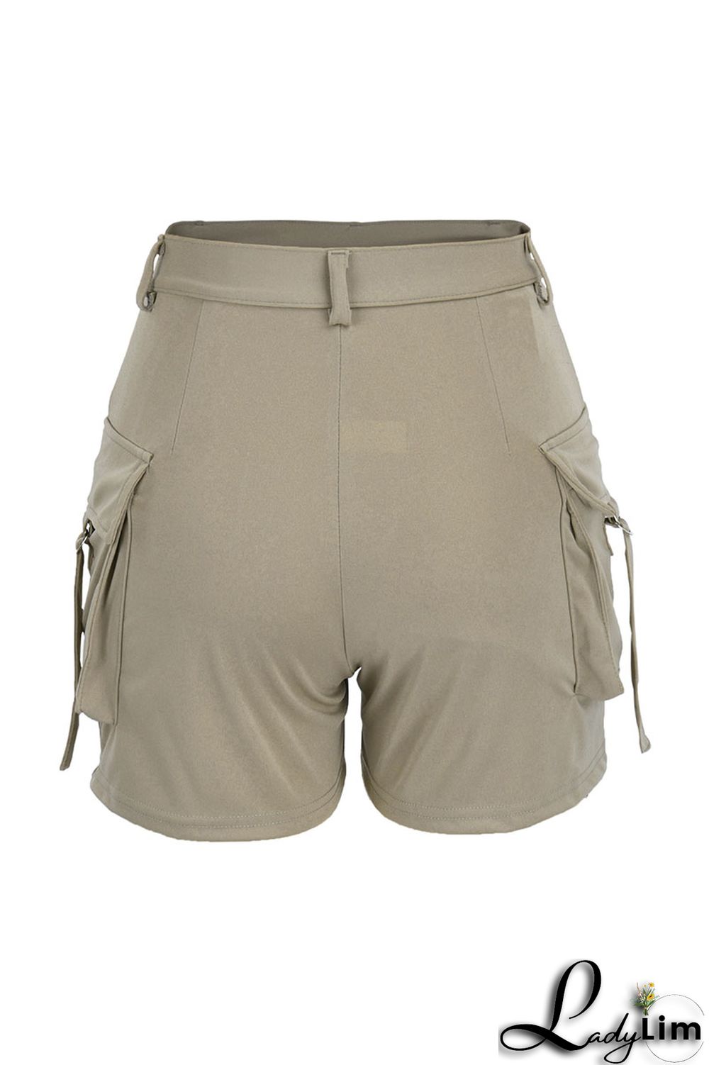 Pink Fashion Casual Solid Patchwork Regular High Waist Shorts