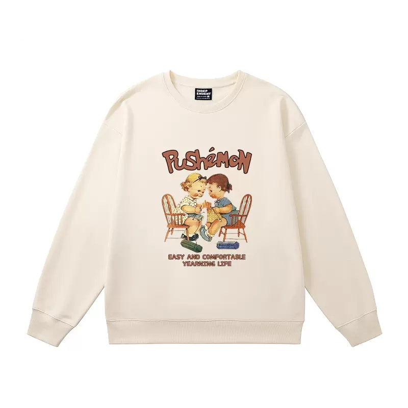 Women Good Friends Retro Print Sweatshirt