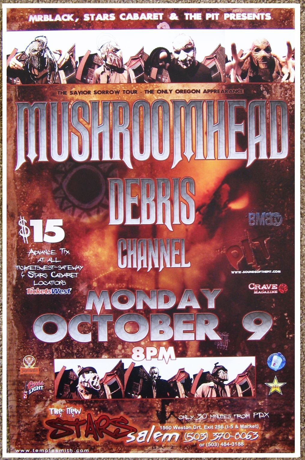 MUSHROOMHEAD 2006 Gig POSTER Salem Oregon Concert