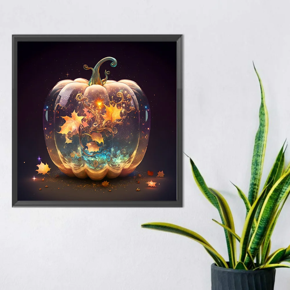 Full Round Diamond Painting 30*30cm - Glowing Pumpkin