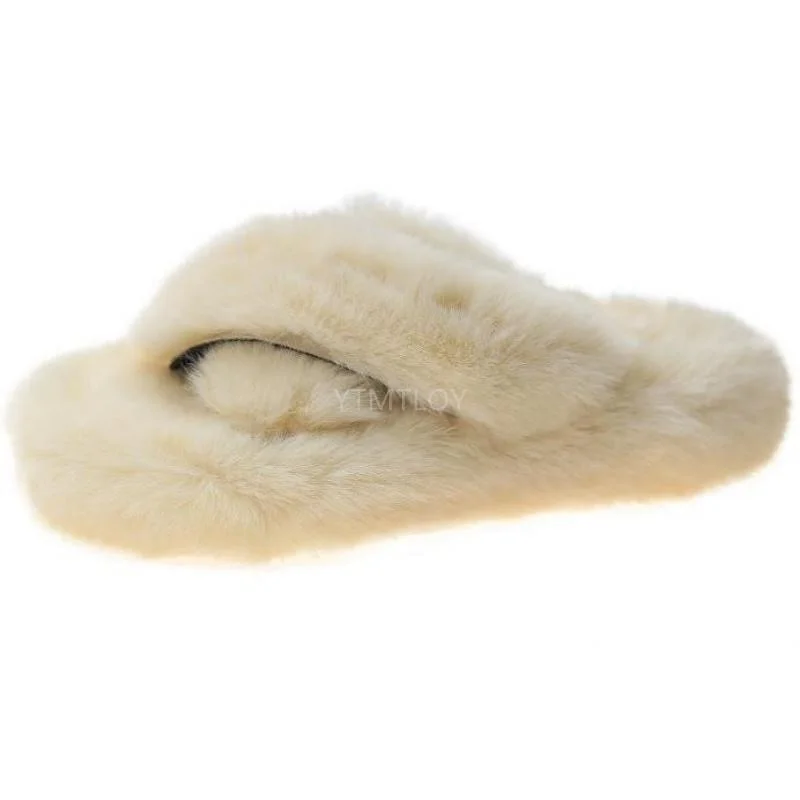 Summer Fluffy Raccoon Fur Slippers Shoes Women Real Fox Fur Flip Flop Flat Furry Fur Slides Outdoor Sandals Woman Amazing Shoes