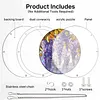 (18.5cm)DIY Acrylic Jigsaw Puzzle Window Hanging with Hanging Chain DIY Stained Glass Decoration Round Window Puzzle Decor for DIY Craft Project (Stained Glass Flower)