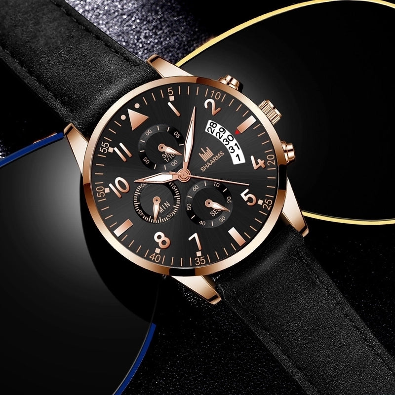 Business Solid Color Buckle Quartz Men’s Watches