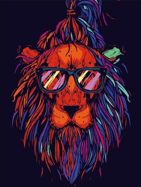 

Lion Hipster – Paint By Numbers - 40*50CM, 501 Original