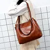 Ladies retro four-piece large-capacity Picture-mother bag, solid color handbag, one-shoulder diagonal bag