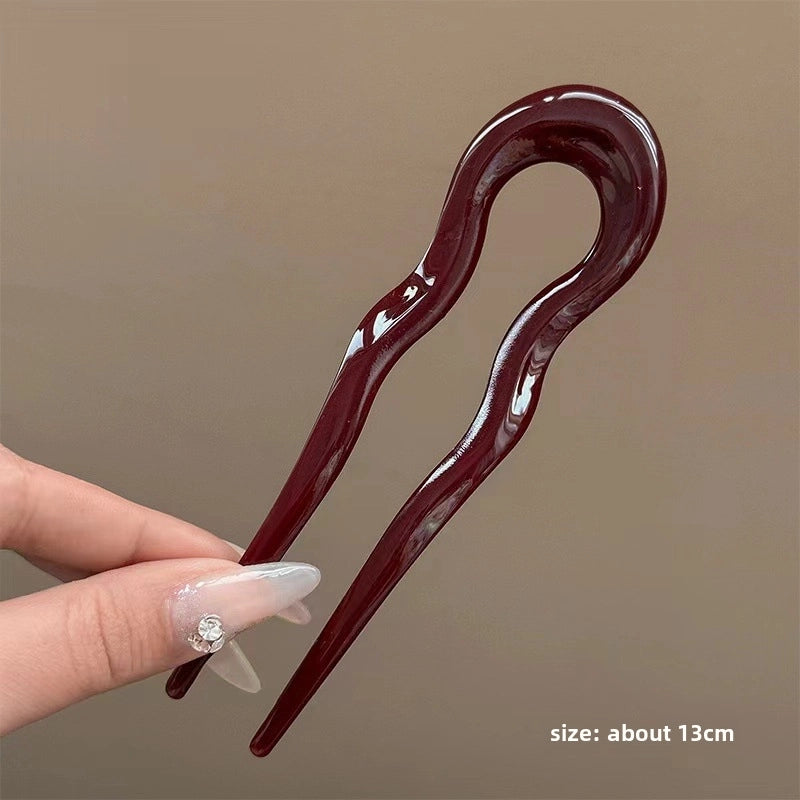 U-shaped Hairpin Women’s High-end Antique Style New Chinese Style Hair Hair Hairpin Headwear Simple Modern Daily Fixed Hairpin